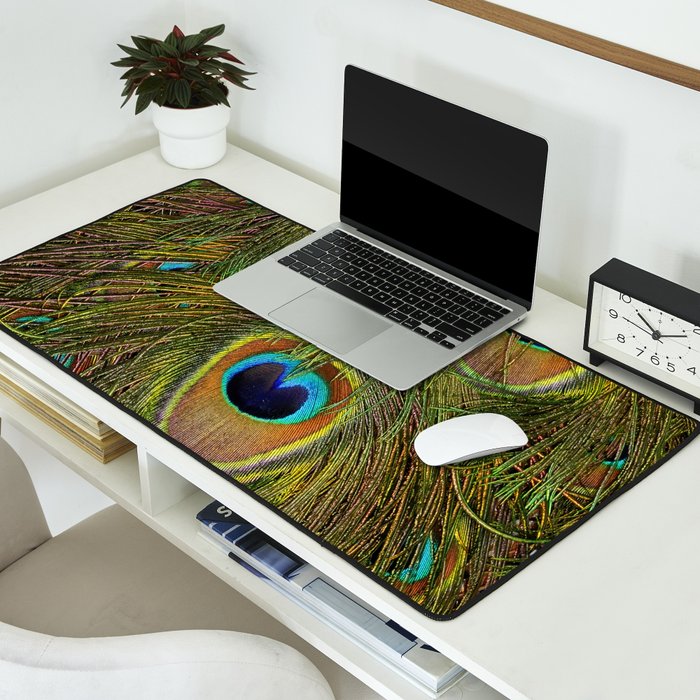 	peacock feathers Desk Mat Gallery Image 2
