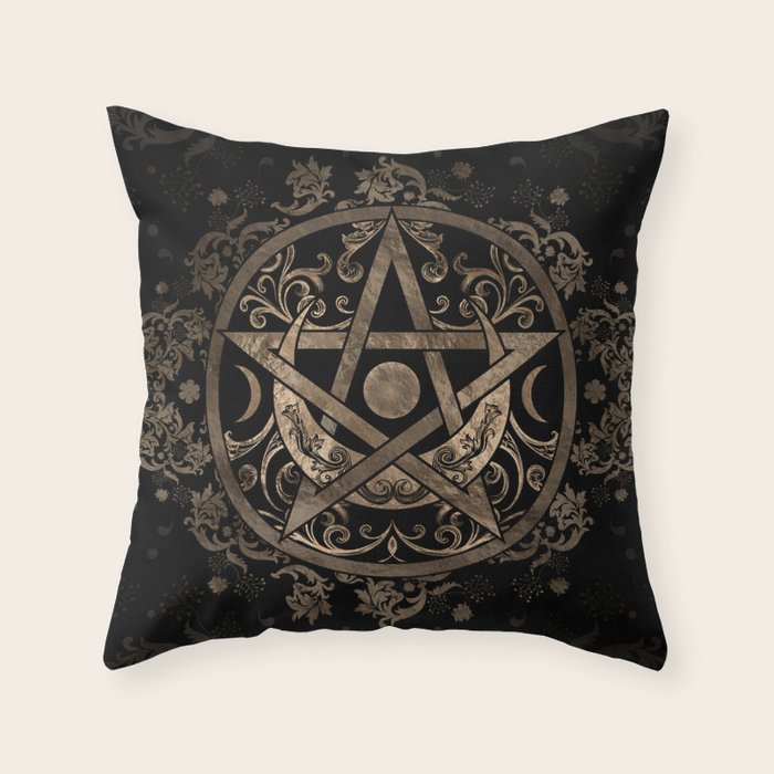 Pentagram Ornament Throw Pillow Gallery Image 1
