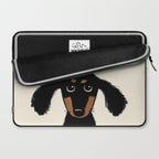 Dachshund Love | Cute Longhaired Black and Tan Wiener Dog Laptop Sleeve Gallery Image 2