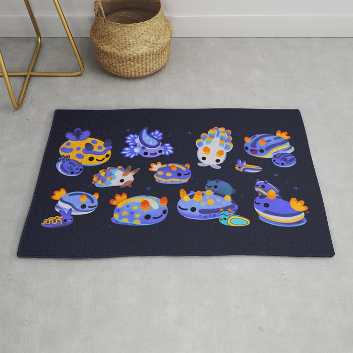 Blue sea slug Rug Gallery Image 1