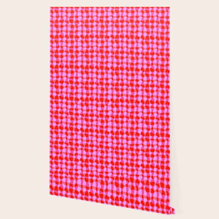 Colorful Wavy Check Pattern 1 - Pink And Red Wallpaper Gallery Image 2