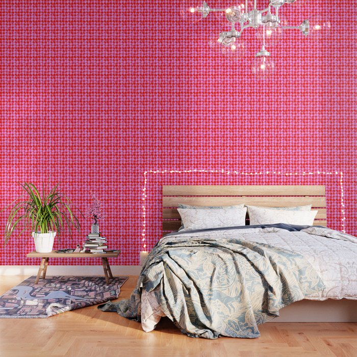 Colorful Wavy Check Pattern 1 - Pink And Red Wallpaper Gallery Image 1