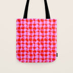 Colorful Wavy Check Pattern 1 - Pink And Red Tote Bag Gallery Image 1
