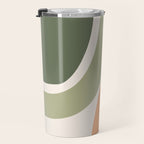 Abstract Shapes 55 in Sage Green and Terracotta (Rainbow Abstraction) Travel Mug Gallery Image 3
