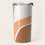 Abstract Shapes 55 in Sage Green and Terracotta (Rainbow Abstraction) Travel Mug Gallery Image 2