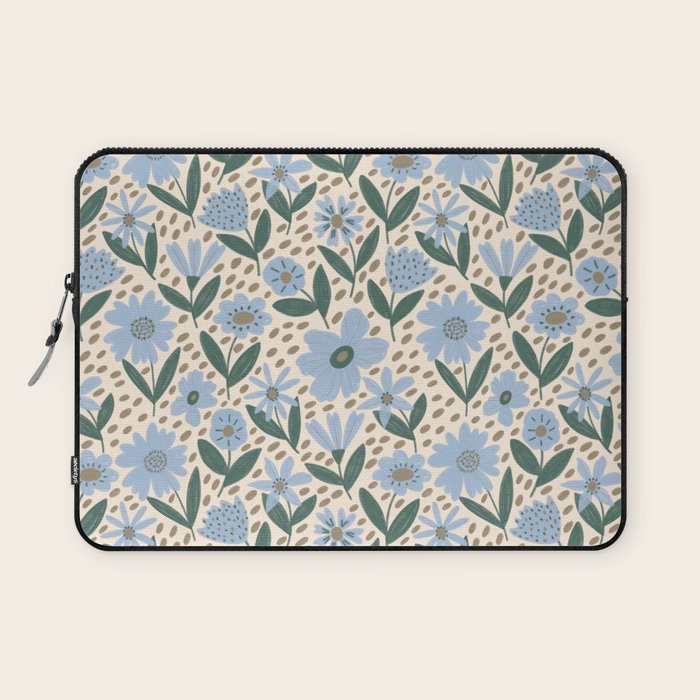 Blue Floral  Laptop Sleeve Gallery Image 1