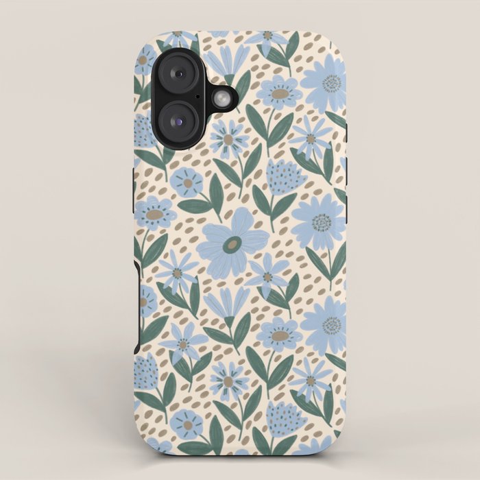Blue Floral  iPhone Case Gallery Image 1