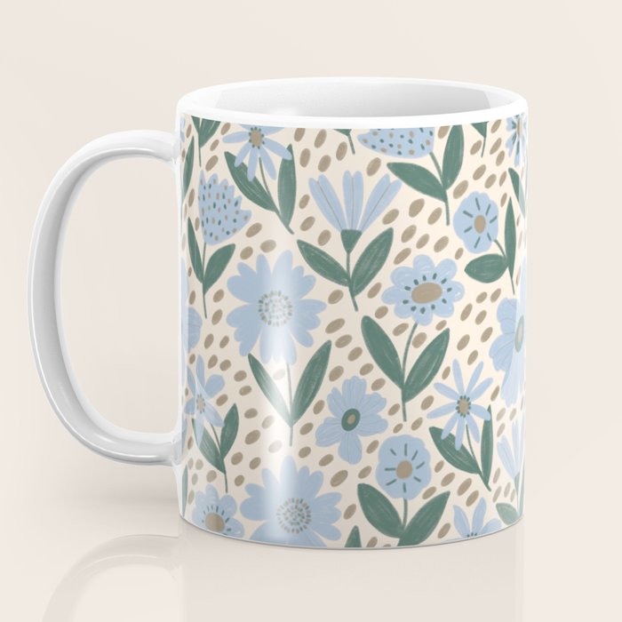 Blue Floral  Coffee Mug Gallery Image 3