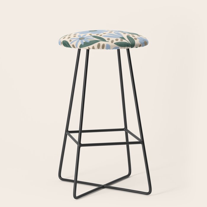Blue Floral  Stool Gallery Image 1