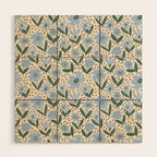 Blue Floral  Wood Wall Art Gallery Image 1