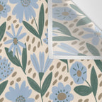 Blue Floral  Wall Tapestry Gallery Image 3