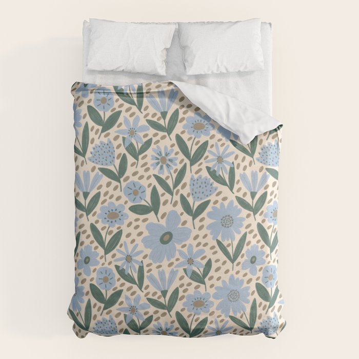 Blue Floral  Duvet Cover Gallery Image 1