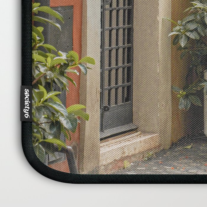Street In Rome Photo | Travel Photography In Italy Art Print | Colorful Trastevere Houses Laptop Sleeve Gallery Image 3