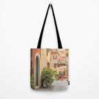 Street In Rome Photo | Travel Photography In Italy Art Print | Colorful Trastevere Houses Tote Bag Gallery Image 2