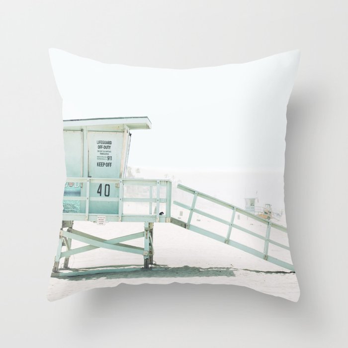 Lifeguard Tower California Beach Life Throw Pillow Gallery Image 6
