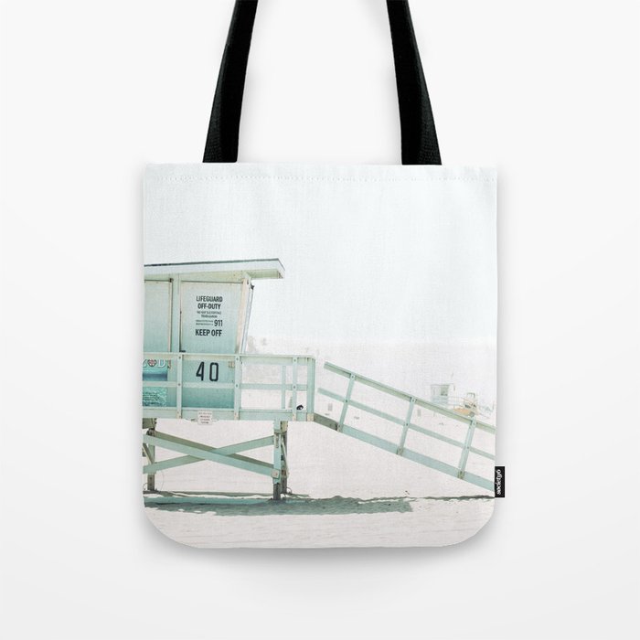 Lifeguard Tower California Beach Life Tote Bag Gallery Image 1