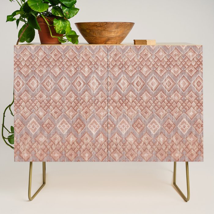 Abstract boho geometric tribal - terracotta Credenza Gallery Image 1