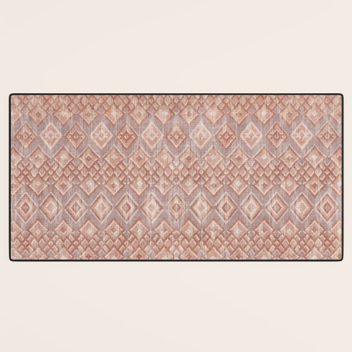 Abstract boho geometric tribal - terracotta Desk Mat Gallery Image 3