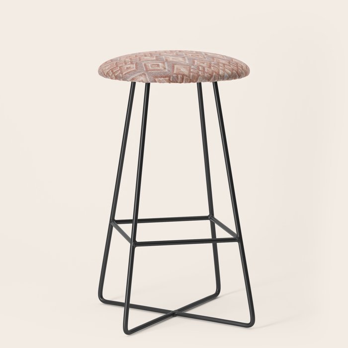 Abstract boho geometric tribal - terracotta Stool Gallery Image 1