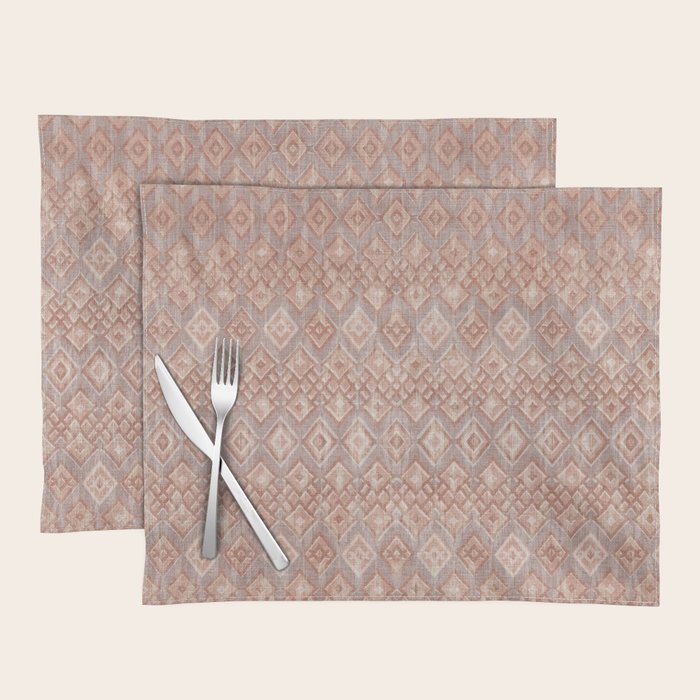 Abstract boho geometric tribal - terracotta Placemat Gallery Image 1