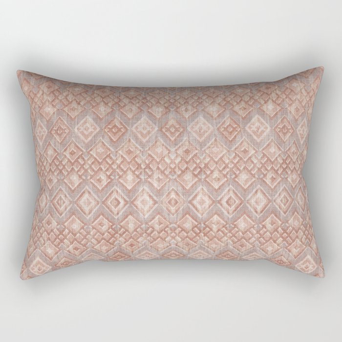 Abstract boho geometric tribal - terracotta Rectangular Pillow Gallery Image 2