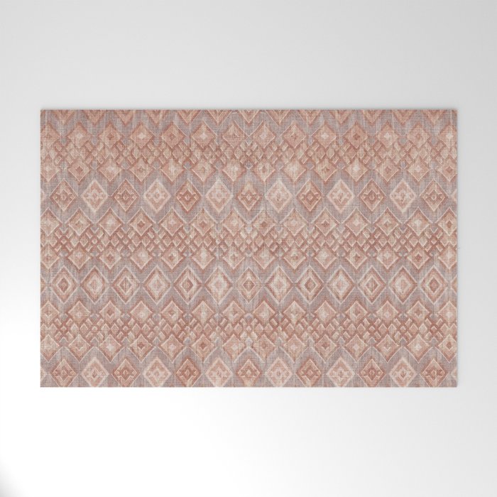 Abstract boho geometric tribal - terracotta Welcome Mat Gallery Image 1