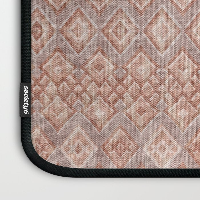 Abstract boho geometric tribal - terracotta Laptop Sleeve Gallery Image 3