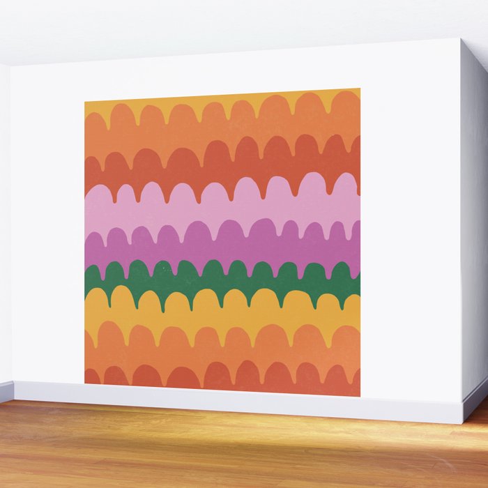 Wavy Lines Pattern Wall Mural Gallery Image 2