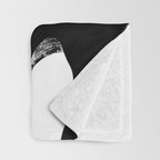 Swirl Black & White Minimalist Abstract Mid century Ink Art Dark Brush Strokes Throw Blanket Gallery Image 3