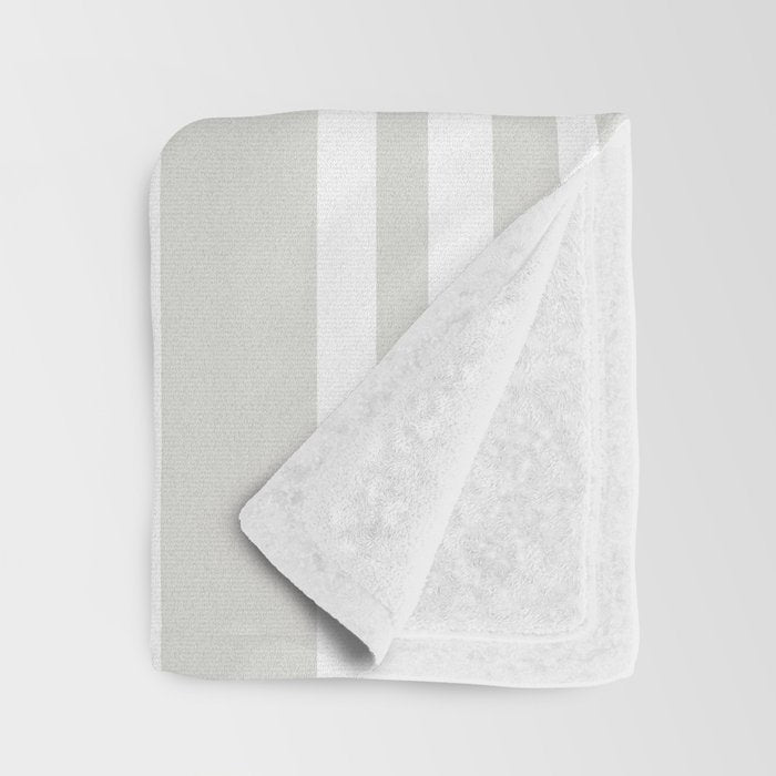 Classic Stripes XLII - Grey and White Throw Blanket Gallery Image 3
