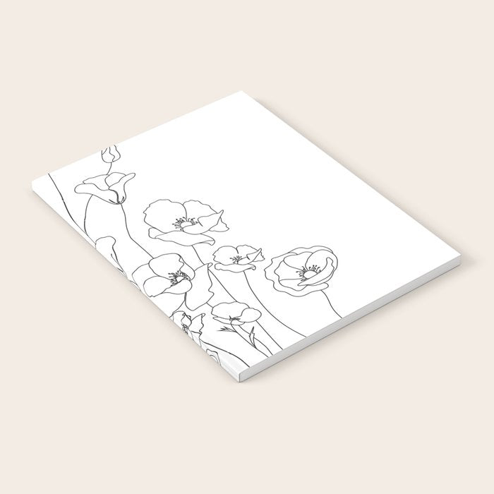 Poppy Flowers Line Art Notebook Gallery Image 2