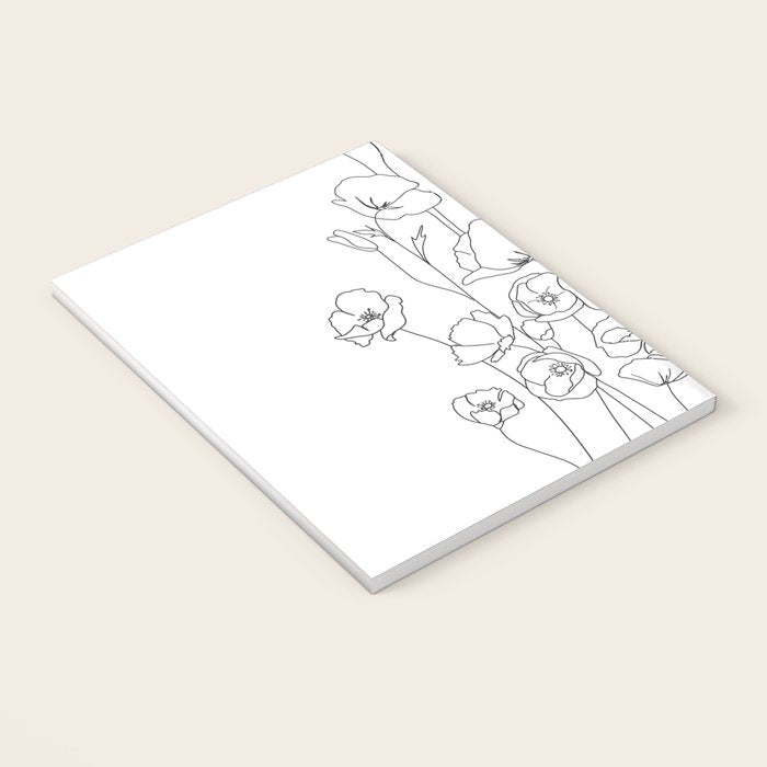 Poppy Flowers Line Art Notebook Gallery Image 3