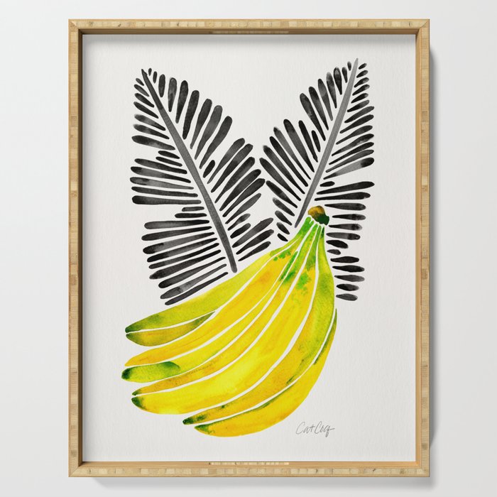Banana Bunch - Yellow & Black Palette Serving Tray Gallery Image 1