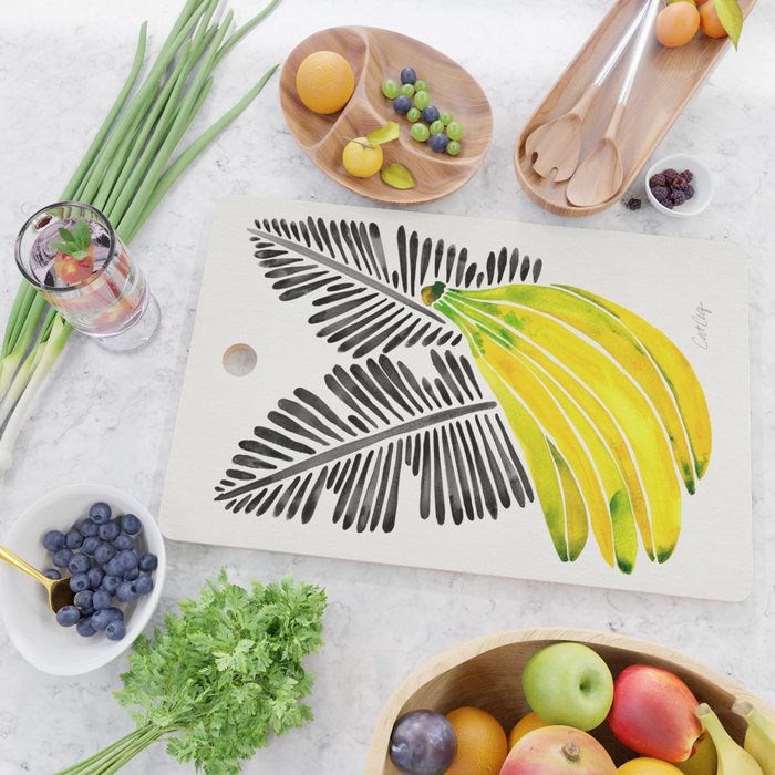 Banana Bunch - Yellow & Black Palette Cutting Board Gallery Image 2