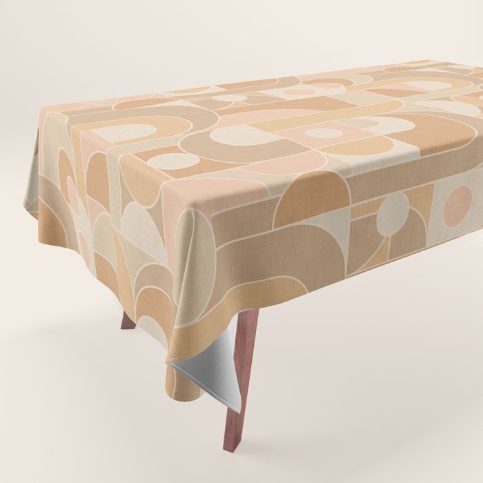 Abstract Bauhaus Shapes - Neutral Colors Tablecloth Gallery Image 1