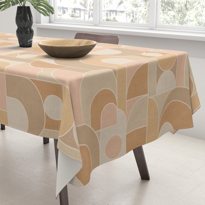 Abstract Bauhaus Shapes - Neutral Colors Tablecloth Gallery Image 3