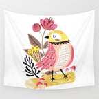 Little Birdy on a Log Wall Tapestry Gallery Image 4