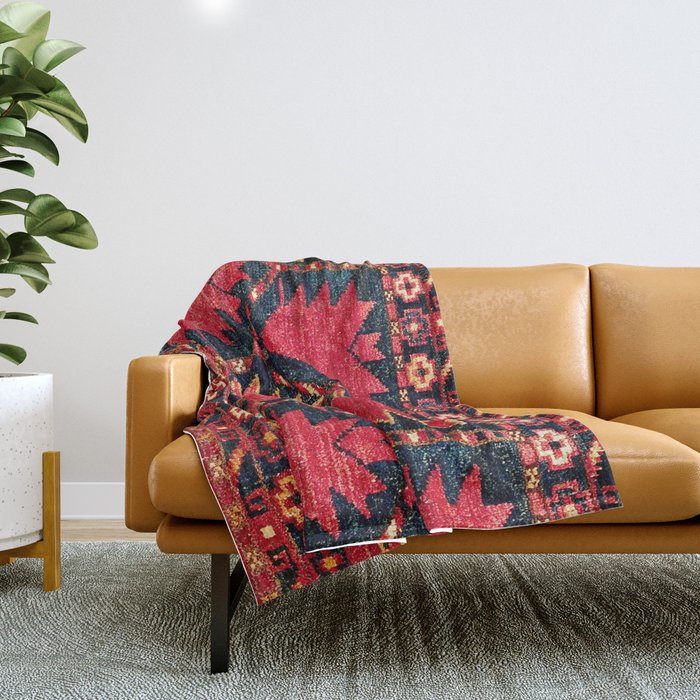 Ersari Turkmen Amu Darya Bag Print Throw Blanket Gallery Image 1