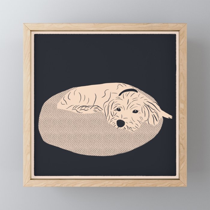 Cosy dog Mini Art Print Gallery Image 1