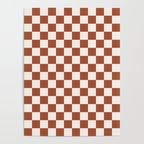 Check Rust Checkered Checkerboard Geometric Earth Tones Terracotta Modern Minimal Chocolate Pattern Poster Gallery Image 4