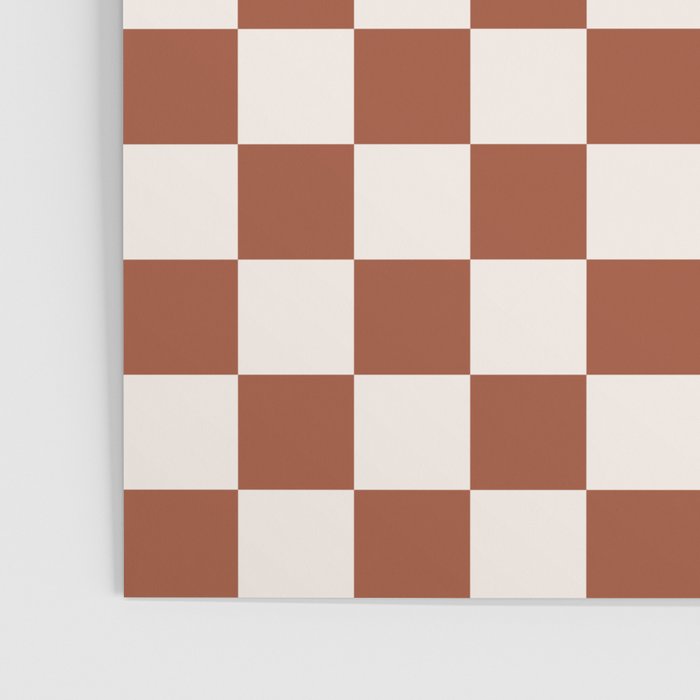 Check Rust Checkered Checkerboard Geometric Earth Tones Terracotta Modern Minimal Chocolate Pattern Poster Gallery Image 3