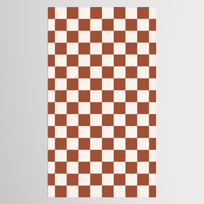 Check Rust Checkered Checkerboard Geometric Earth Tones Terracotta Modern Minimal Chocolate Pattern Tablecloth Gallery Image 2