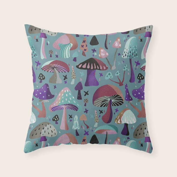 Mushroom Collection â Galaxy Throw Pillow Gallery Image 1