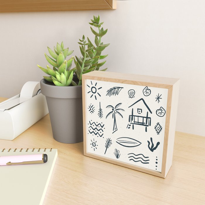 Modern Surf Shack . Navy Mini Art Print Gallery Image 2