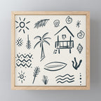 Modern Surf Shack . Navy Mini Art Print Gallery Image 1