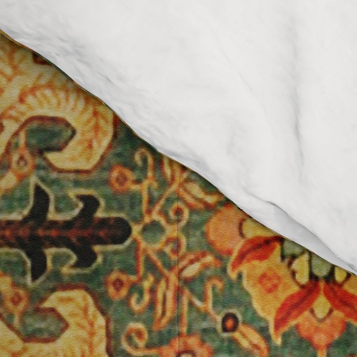 Tabriz Green Orange Rug Print Comforter Gallery Image 4