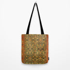 Tabriz Green Orange Rug Print Tote Bag Gallery Image 2