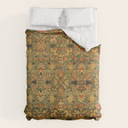 Tabriz Green Orange Rug Print Comforter Gallery Image 6