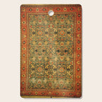 Tabriz Green Orange Rug Print Cutting Board Gallery Image 1