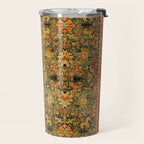 Tabriz Green Orange Rug Print Travel Mug Gallery Image 2